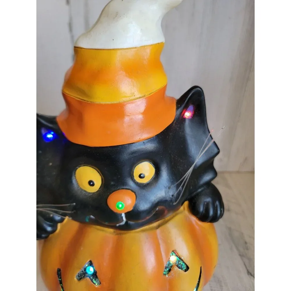 Eerie Alley light up‎ cat pumpkin candy corn Halloween prop home decor